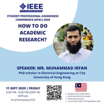 Irfan got the invitation to give a talk for the IEEE Malaysia Student Branch